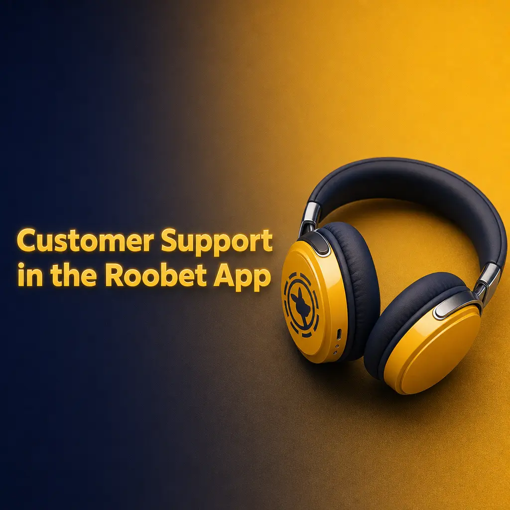 24/7 customer support in the Roobet app showing live chat, email, help centre and social media contact options