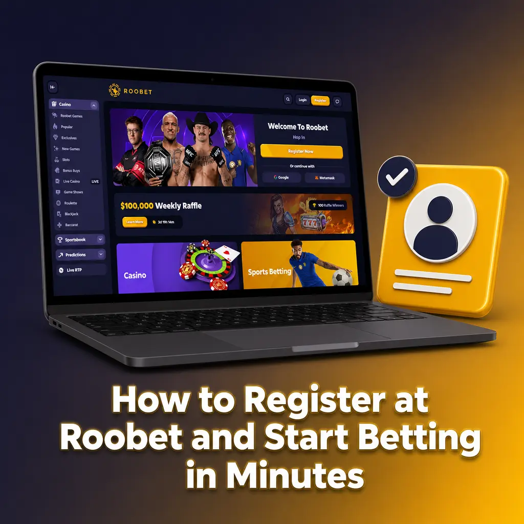 Step-by-step guide to registering at Roobet, verifying ID, funding with crypto, and placing sports or casino bets