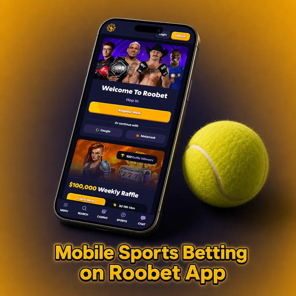 Mobile sports betting on the Roobet app showing live odds, match stats and in-app streaming for AFL, NRL, cricket and more