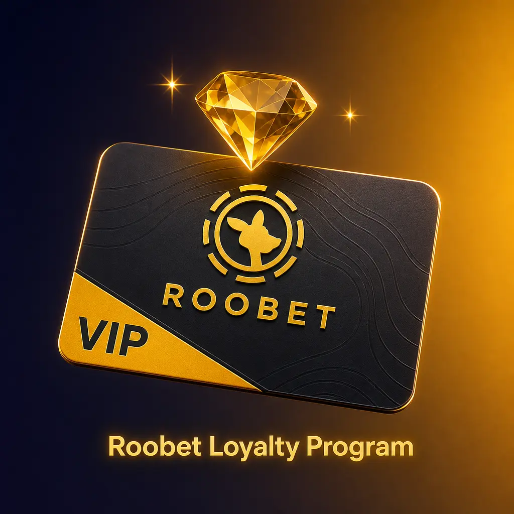 Roobet Roowards loyalty program showing tier progress, XP tracking and Rakeback rates from Bronze to Diamond